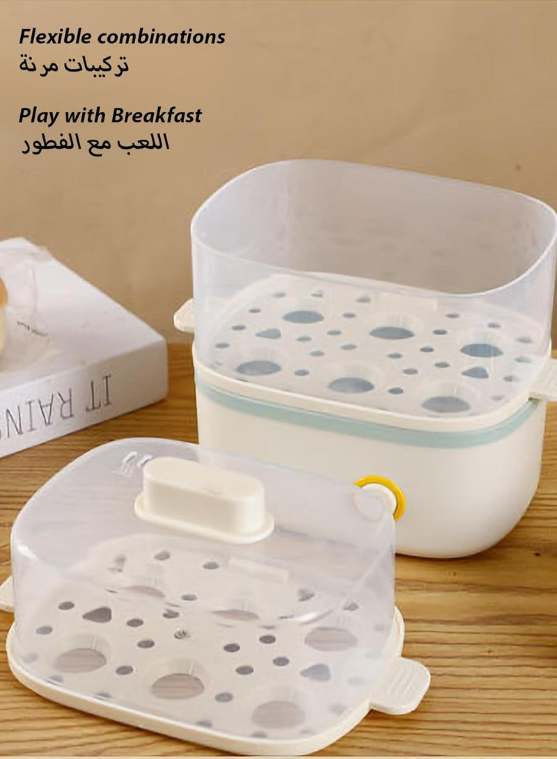 ZYNOXITY Electric Egg Cooker & Steamer - Multi-Function Rapid Boiler for Hard & Soft Boiled Eggs, Large Capacity, Auto Shut-Off, Kitchen Breakfast Maker, Easy Clean, BPA-Free, White/Green