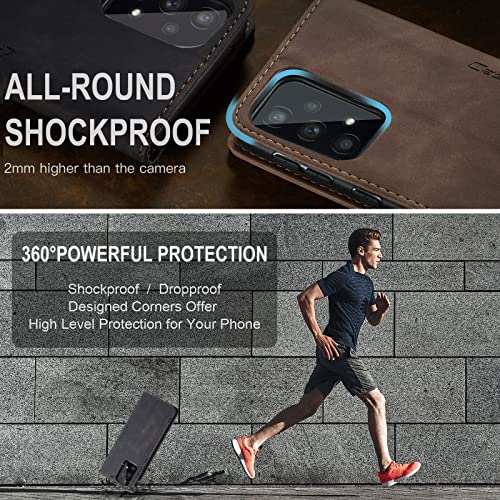 ELEPIK for Samsung Galaxy A23 Case with Card Holder, Kickstand [2 Card Holder + 1 Cash Slot] [for Women & Men] [Durable PU Leather] Magnetic Wallet Phone Cover for Galaxy A23, Elegant Black