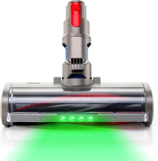 Cleaner Head Bristle Roller Brush: Motorhead Compatible with Dyson V7 V8 V10 V11 V15 Cordless Vacuum Attachment with Dust LED Lights - Direct Drive Replacement Parts for Hardwood and Carpet - Bristle Roller