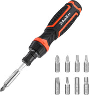 ValueMax Ratcheting Screwdriver, 9-In-1 Multi Screwdriver, Adjustable Length, High-Strength Bits, Phillips, Slotted, Torx, Hex, Nut Driver