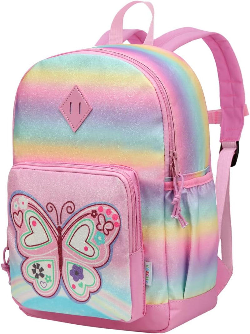 Girls' Backpack, Children's Backpack, Kindergarten Backpack, Elementary School Backpack with Chest Strap, Lightweight Girl Gift 2-8 Years Travel/Camping Backpack - Butterfly
