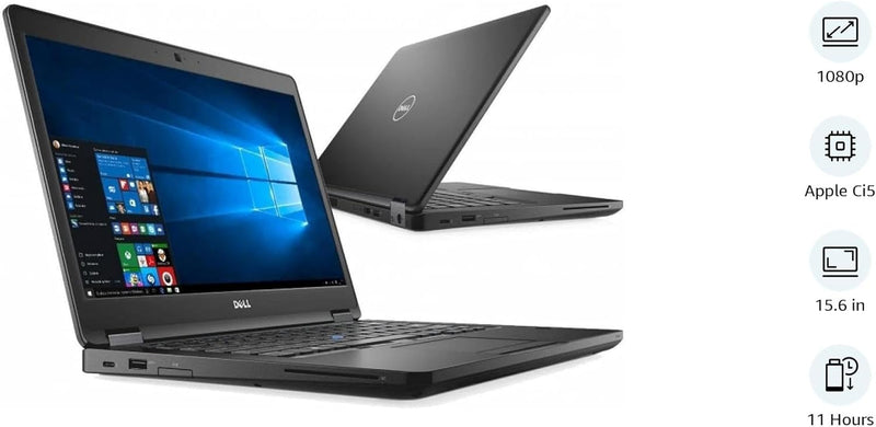 DELL (Refurbished) Latitude 5580 Business Laptop, Core i5-7300U CPU, 8GB DDR4 RAM, 256GB SSD M.2 HDD, 15.6 inch Display, Windows 10 Pro