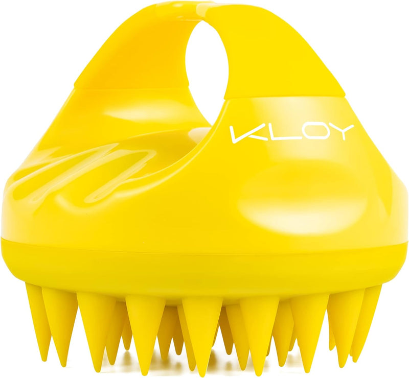 KLOY Hair Scalp Massager Shampoo Brush with Soft Silicone Bristles- Red - Yellow