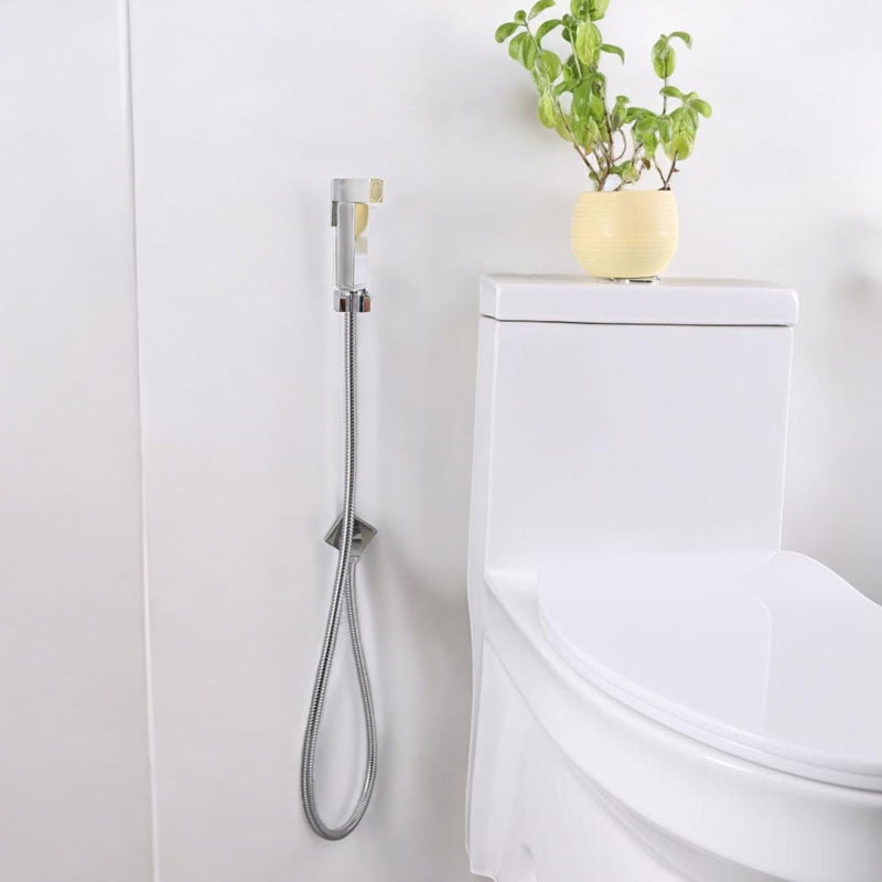 AZTON_S-IT-3900 Premium Chrome Brass Handheld Bidet Sprayer Set – 47” Stainless Steel Hose, Wall-Mounted Shattaf for Toilet, Personal Hygiene Washer – Leak-Proof and Easy Installation
