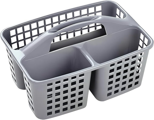 Fitto Plastic Portable Shower Caddy Basket Cleaning Storage Organizer with Handle, 3 Compartments for Bathroom, Kitchen, Dorm, or Camping, Lightweight and Durable-Assorted