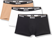 Men's Stretch Cotton 3 Pack Trunks - Black Crow/Camel/White