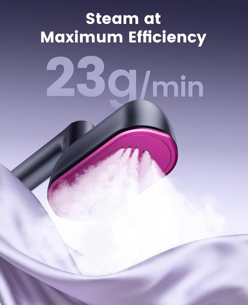 Jack Rose Travel Steamer for Clothes 1200w,Steam Iron,Portable Handheld Travel Size Steamer iron,8S Fast Heat-Up,Large Ceramic Heat Panel(Purple-Gray)
