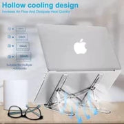 Adjustable Laptop Stand, Portable Aluminium Laptop Riser Laptop Holder for Desk, Foldable Ventilated Cooling Computer Support Stand for Apple MacBook Pro/Air, HP, Sony, Dell, Notebook Stand and more.