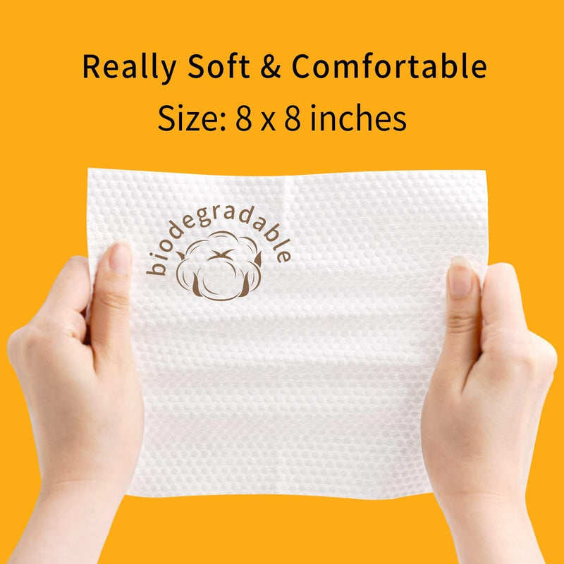 MAKINGTEC Disposable Face Towel, Facial Tissues, Wet Dry Face Cloths, Biodegradable Clean Towels, Makeup Remover Wipes Ultra Soft for Sensitive Skin, Extra Thick for Cleansing (3 Pack)