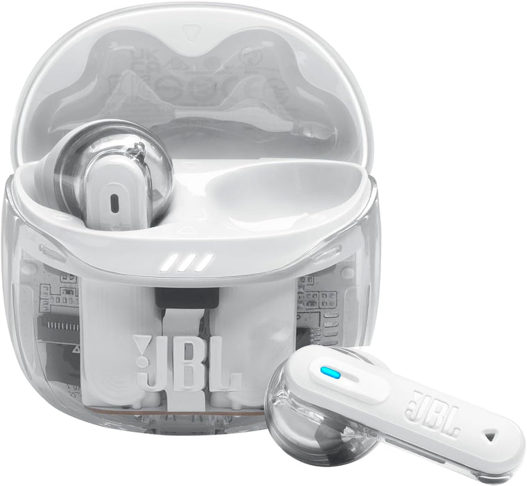 JBL Tune Flex True Wireless Noise Cancelling Earbuds, Pure Bass, ANC + Smart Ambient, 4 Microphones, 32H of Battery, Water Resistant & Sweatproof, Comfortable Fit - Blue, JBLTFLEXBLU