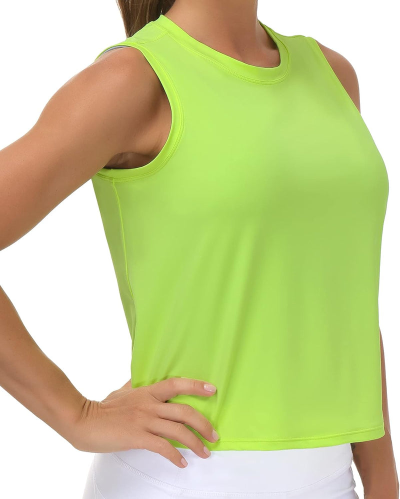 THE GYM PEOPLE Ice Silk Workout Tops for Women Quick Dry Muscle Gym Running Shirts Sleeveles