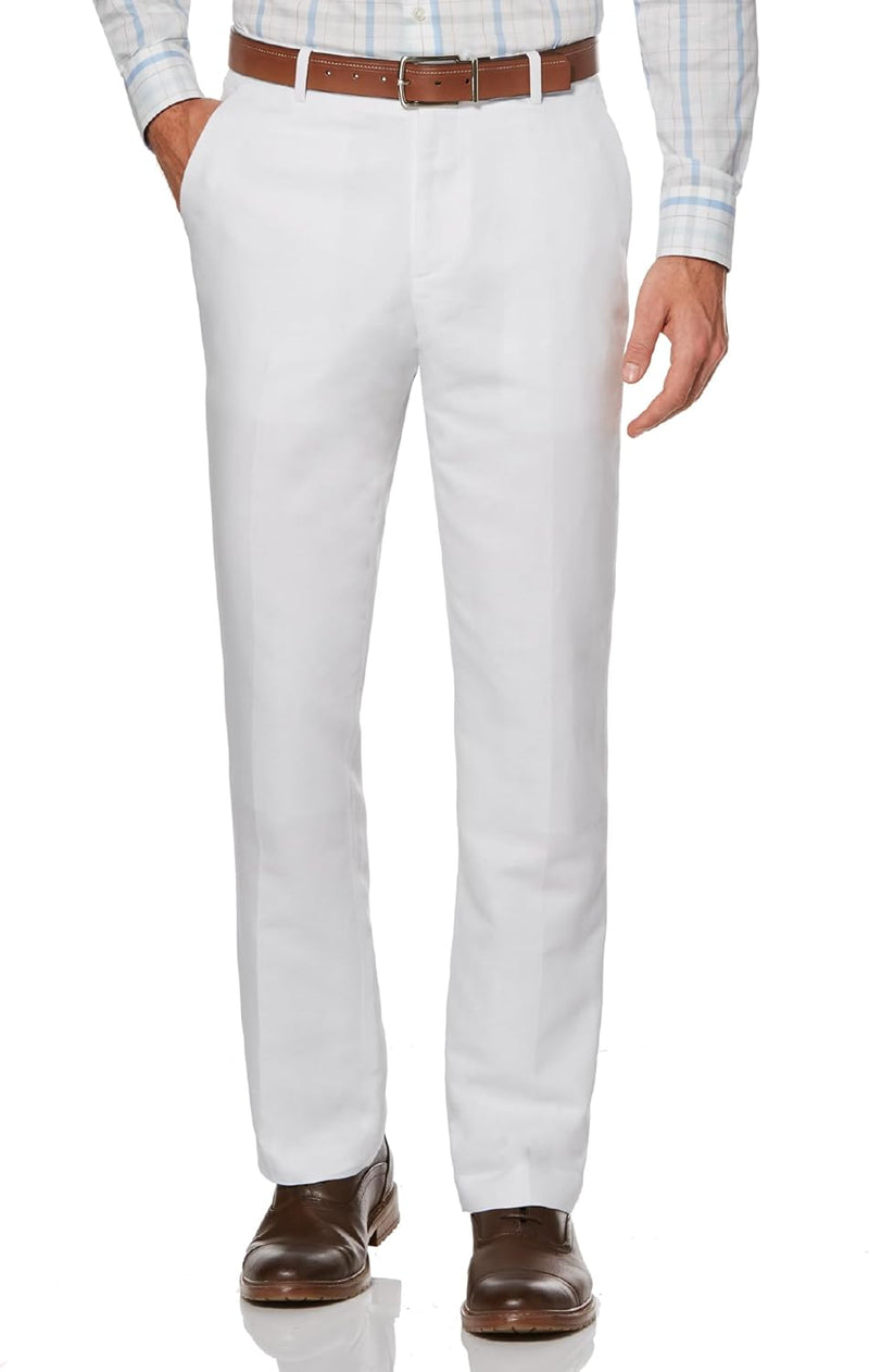 Men's Standard Linen Suit Pant Dress - Bright White Twill