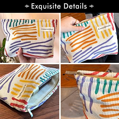 STARDW Flower Cosmetic Bags Makeup Bags for Women and Girls,Travel Makeup Bag Large Capacity Canvas Makeup Bag,Makeup Organizer Bag Zipper Pouch, Embossed pink, Large Capacity Aesthetic Makeup Bags