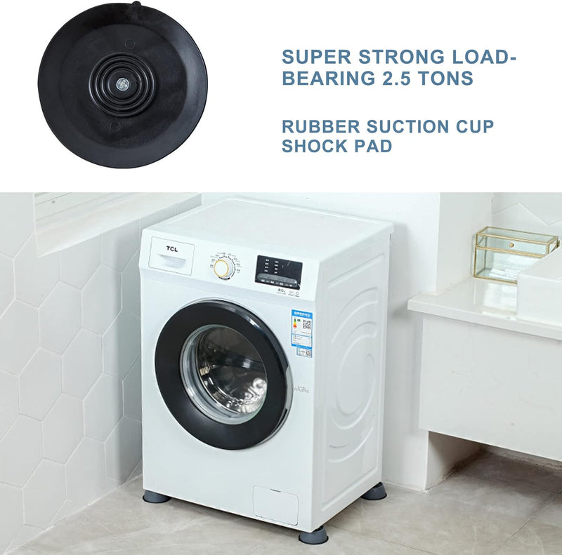 Shock and Noise Cancelling Washing Machine Support, Rubber Washer Dryer Anti Vibration Pad, Anti-Walking Washing Machine Stabilizer refrigerator support pad, for Fridge and Washing Machine Set of 8
