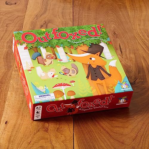 Gamewright Outfoxed! Board Game - 4 Players, Age 6+, Cooperative Whodunit