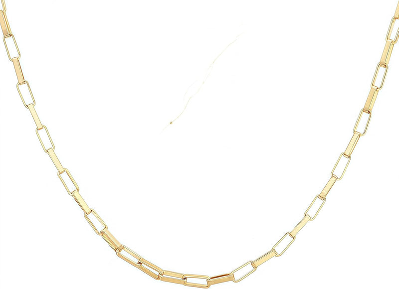 Dainty Chain Necklace for Women 18K Gold Plated Coin Disc Choker Necklaces Simple Satellite Beaded Twisted Chain Necklace Delicate Thin Paper Clip Necklaces Everyday Jewelry - Square Chain-Gold