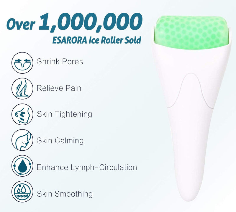 ESARORA Ice Roller for Face & Eye, Puffiness, Migraine, Pain Relief and Minor Injury, Skin Care Products - green