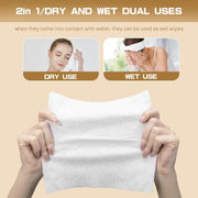 KOYIS Face Towels Disposable Biodegradable Dry Wipes for Sensitive Skin,Plant Long Fiber Facial Towels for Washing Face,Skincare and Makeup Remover,With Dust-proof Magnetic Cover,30x25 CM (58 Count)