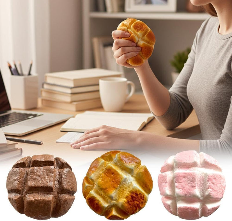 SLEEPHEAD7cm Jumbo Bread Squishy, Slow Rising Squishy Toys - Stress Relief Squeeze Toys for Adults, Sticky Food Squishies, Foam Sensory Fidget Toy for Desk