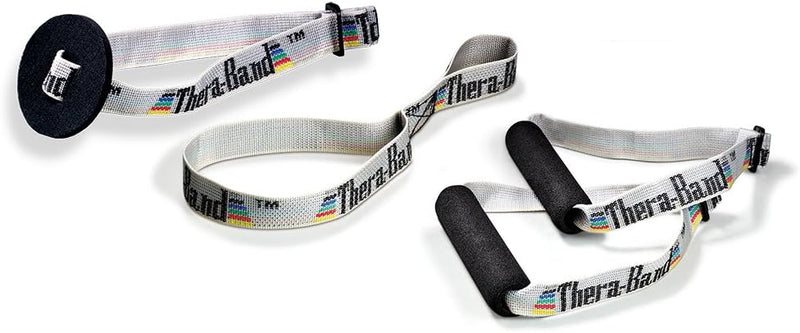 Theraband Resistance Band Handles, Attachments for Resistance Bands and Tubing, Pair of Foam Grip Pull Handles for Lower and Upper Body Exercises, Pilates, Yoga
