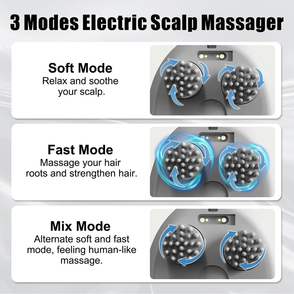 Electric Scalp Massager - Head Massage Scalp for Stress Relax and Pain Relief, Lightweight Hand held, Rechargeable with 96 Kneading Nodes, 4 Claws for Scalp and Body Massage & Face Cleaning