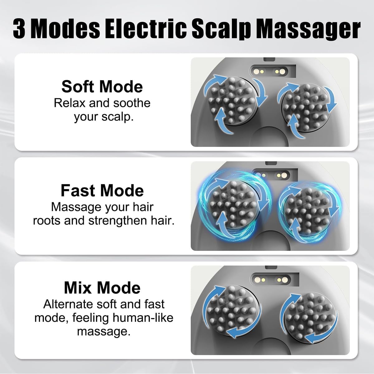 Electric Scalp Massager - Head Massage Scalp for Stress Relax and Pain Relief, Lightweight Hand held, Rechargeable with 96 Kneading Nodes, 4 Claws for Scalp and Body Massage & Face Cleaning – image 5