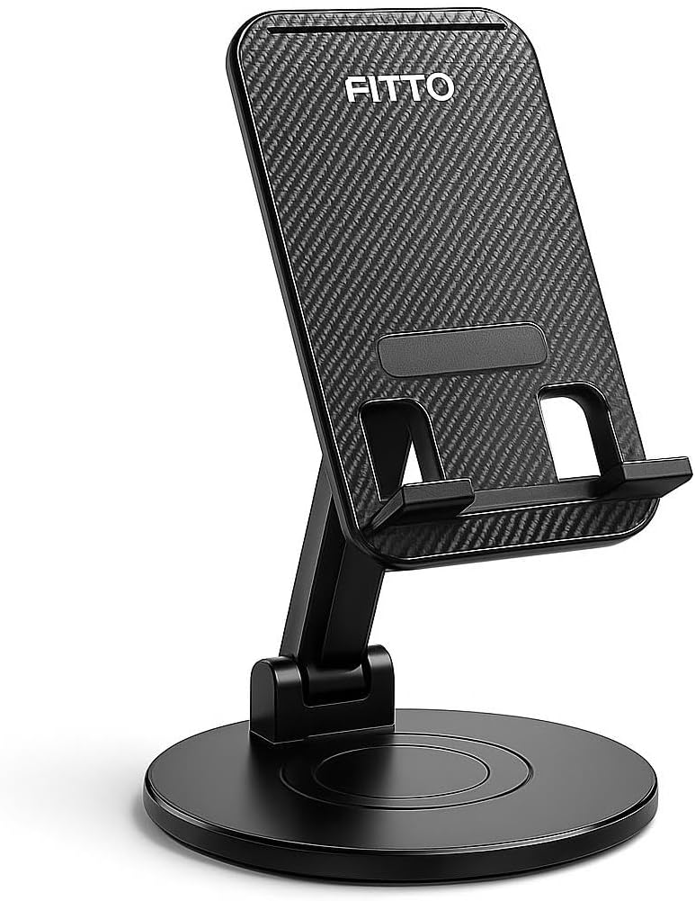 Fitto Foldable Cell Phone Stand For Desk 360-Degree Rotating Holder Universal Mobile Stand