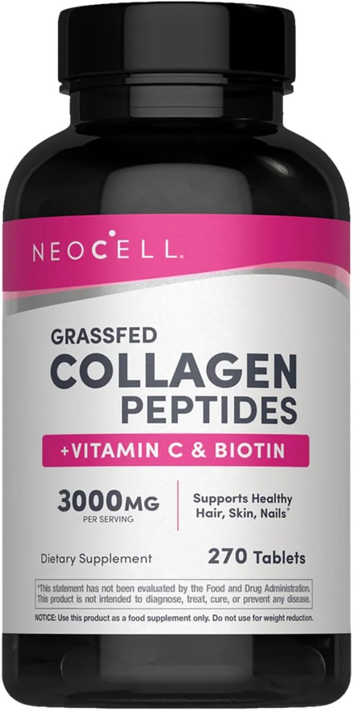 Grassfed Collagen Peptides + Vitamin C + Biotin 6g Type 1 & 3 & 5,000mcg Biotin Supports Healthy Hair & Skin & Nails & Joints 270 Tablets – image 3