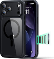ESR for iPhone 17 Pro Max Case, Camera Control Cover, Compatible with MagSafe Accessories, TPU, Military-Grade Drop Protection, Shock-Absorbing Air Guard Corners, Hybrid Series, Clear Black - iPhone 17 Pro Max B-Clear Black