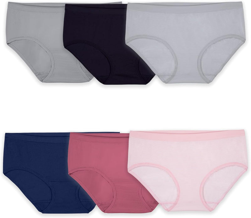 Women's 360 Underwear, High Performance Stretch for Effortless Comfort, Available in Plus Size - Hipster - 6 Pack - Assorted Colors