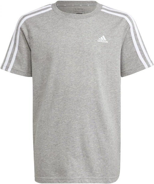 Unisex Child Essentials 3-Stripes Cotton T-shirt - Medium Grey Heather/White