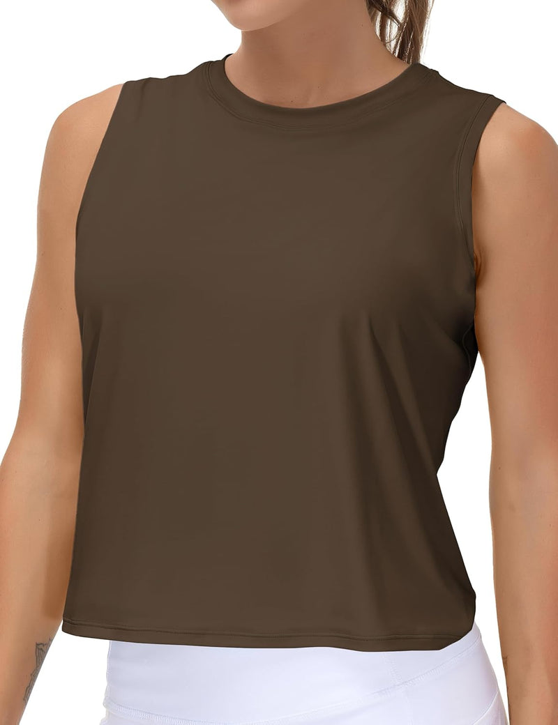THE GYM PEOPLE Ice Silk Workout Tops for Women Quick Dry Muscle Gym Running Shirts Sleeveles