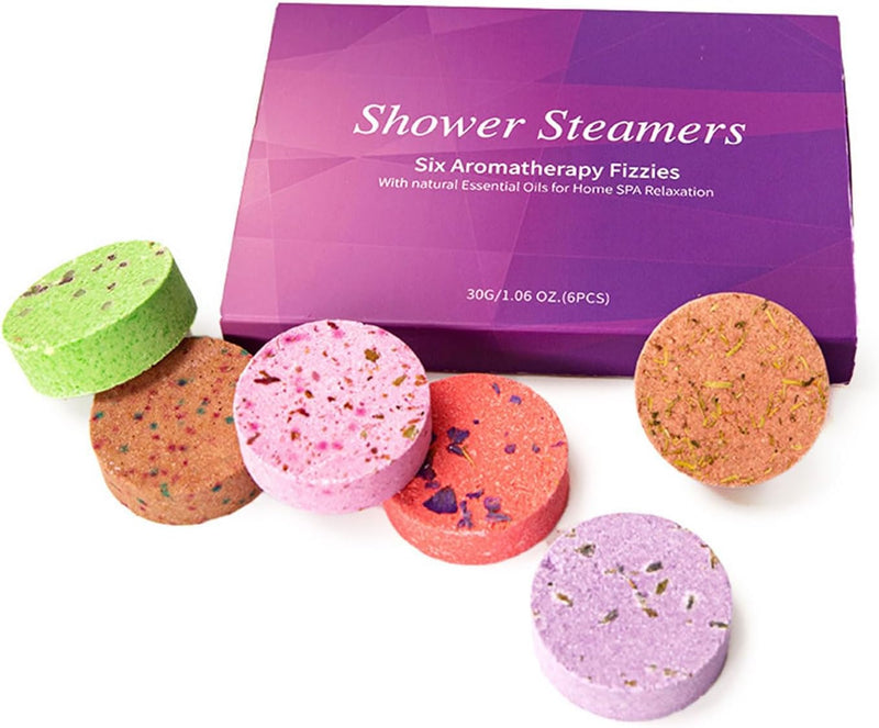 ECVV 6-Pack Organic & Natural Essential Oil Handmade Bath Bombs Gift Set - Moisturize Dry Skin, Perfect for Relaxation & Spa-Like Experience - Multicolor