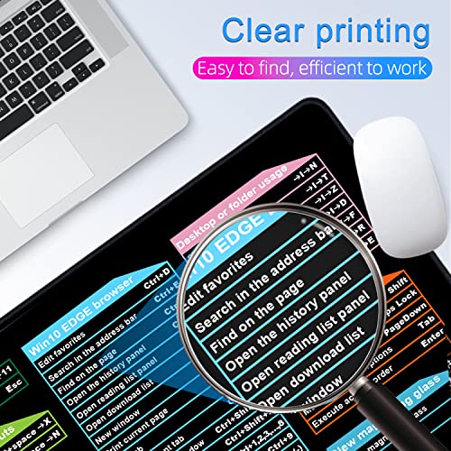 EXCOVIP Large Mouse Pad XL, Office Shortcut Mouse Pad, Extended Computer Mouse Pad/Desk Mat with Stitched Edges (800x300mm)
