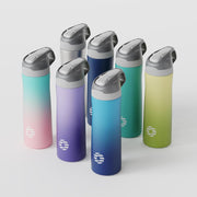 Stainless Steel Water Bottle with Straw Lid 20 oz Double Wall Vacuum Insulated Kids Water Bottle Keeps Hot and Cold for Boys Girls School Sports Travel - Green&Pink 550 ml