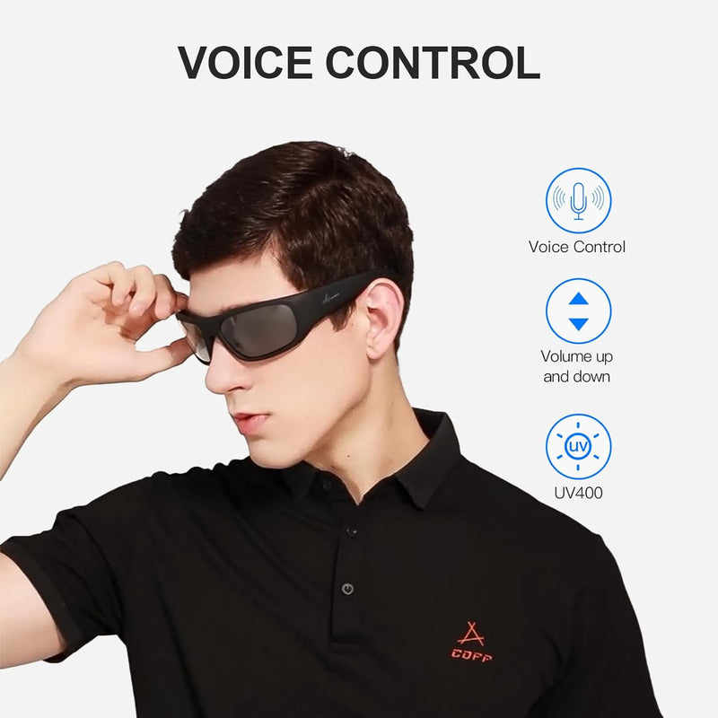 OhO sunshine Smart Glasses Unisex,Polarized Sunglasses with Bluetooth Speaker,Athletic/Outdoor UV Protection and Voice Control