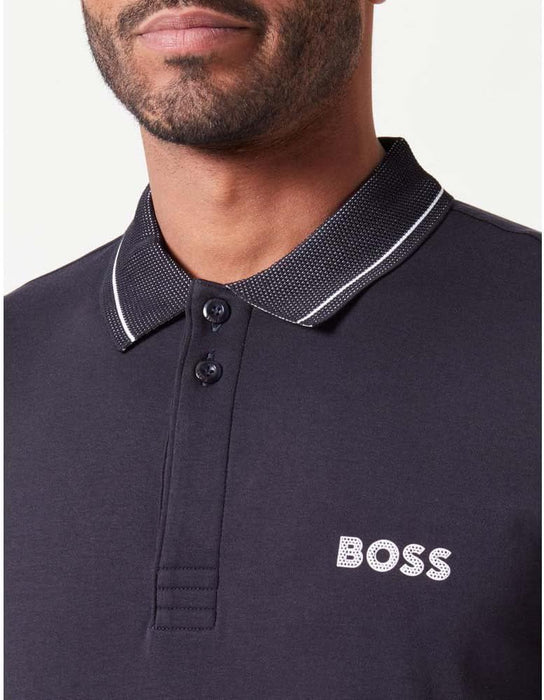 BOSS Men's Paule 1 Slim-Fit Interlock Cotton Polo Shirt with Mesh Logo