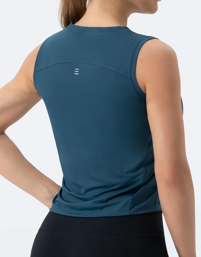 THE GYM PEOPLE Ice Silk Workout Tops for Women Quick Dry Muscle Gym Running Shirts Sleeveles