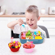 70 Piece Silicone Lunch Box Dividers with Animal-Shaped Forks Reusable Kids' Lunch Box Accessories Perfect for School,Travel, and Picnics