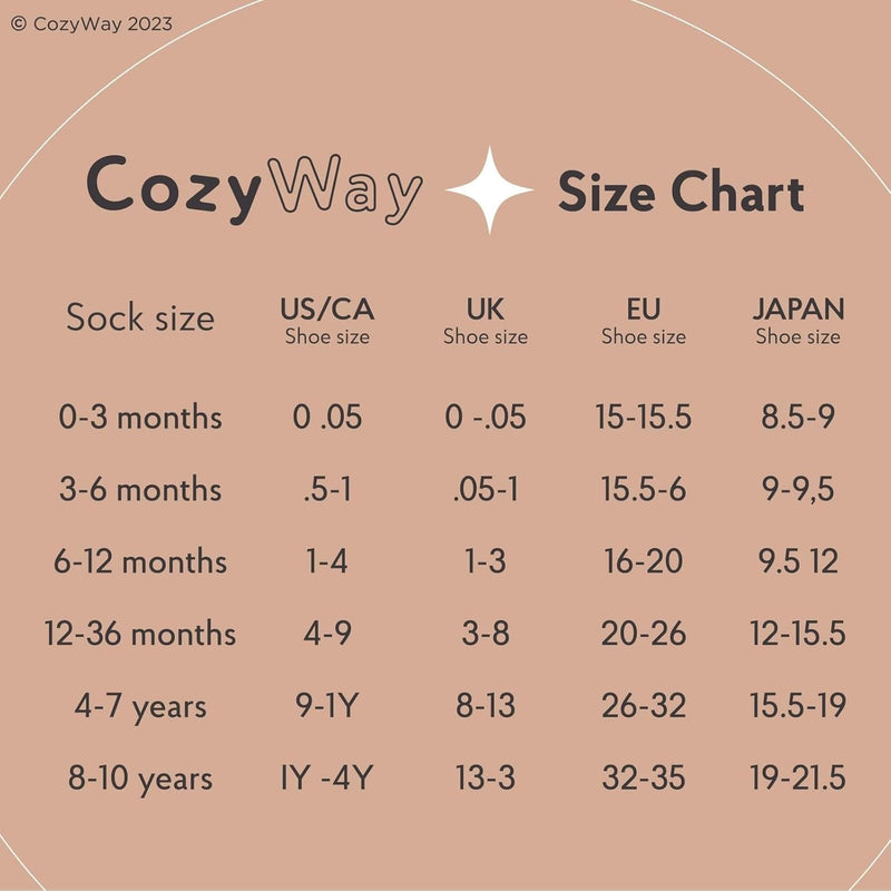 CozyWay Non-Slip Socks with Grippers - Ankle Style for Little Girls and Boys, Infants, Toddlers, Children
