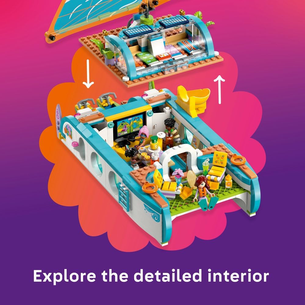 Friends Travel Boat Adventure Set - incl. a Boat Toy with a Spinning Sail, 4 Mini Dolls & 2 Dolphin Figures, Plus Fun Accessories - Creative Birthday Gift for 8+ Year Old Girls - 42664 – image 3