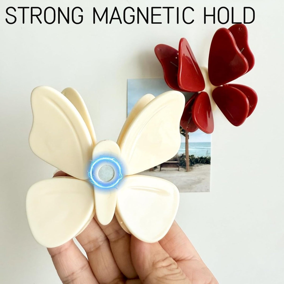 4Pcs Bag Clips, Chip Clips, Cute Sealing clips for Food & Snack Bag, Detachable Butterfly Magnetic Chip, Fridge Magnetic food Clips for Snack Airtight Seal – image 2