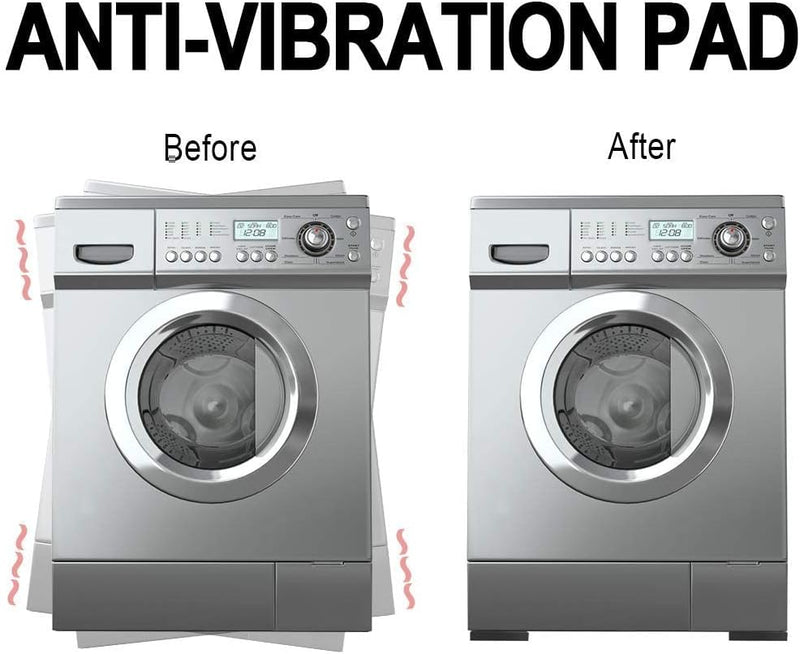 Nourish 4 Pack Anti-Vibration Washer Pads, Shock Absorbing Washer Pads, 4x4 Inches, Non-Skid Protector Mat for Washing Machine Dryer
