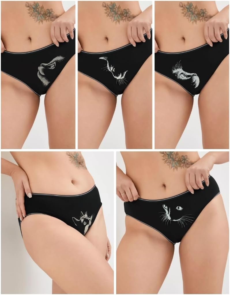 ALYA UNDERWEAR Premium Underwear for Women, Mid Rise Women’s Knickers, Breathable Organic Cotton Panties for Women, Comfortable Ladies Knickers