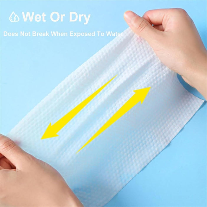 NALACAL Face Clean Towels, Disposable Biodegradable Soft Dry Wipes for Sensitive Skin, Lint Free Facial Tissue for Cleansing, Skincare and Makeup Remover, Dry Wipes (2Pack)