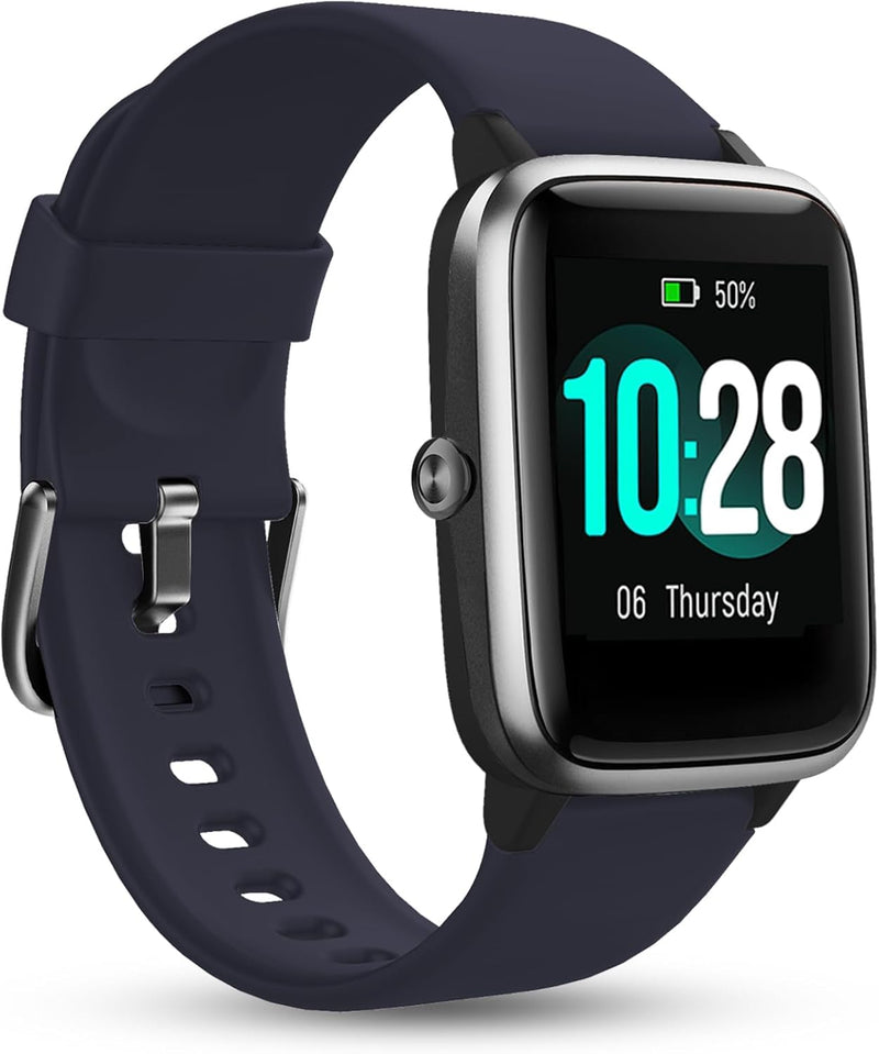 Smart Watches for Men & Women with Alexa Built-in, 24/7 Heart Rate, Sleep & Blood Oxygen Monitor, Auto Image Correction, Dynaudio Speakers, Fitness Tracker, Black