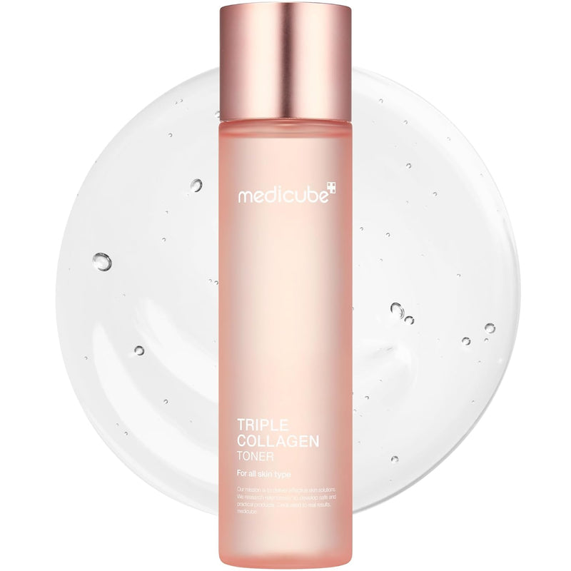 medicube Triple Collagen Toner - Hydrolyzed, Atelo, & Soluble Collagen for Deep Hydration & Plump Skin - Fast-Absorbing Formula for All-Day Suppleness, Korean Skincare (4.73 fl.oz.)