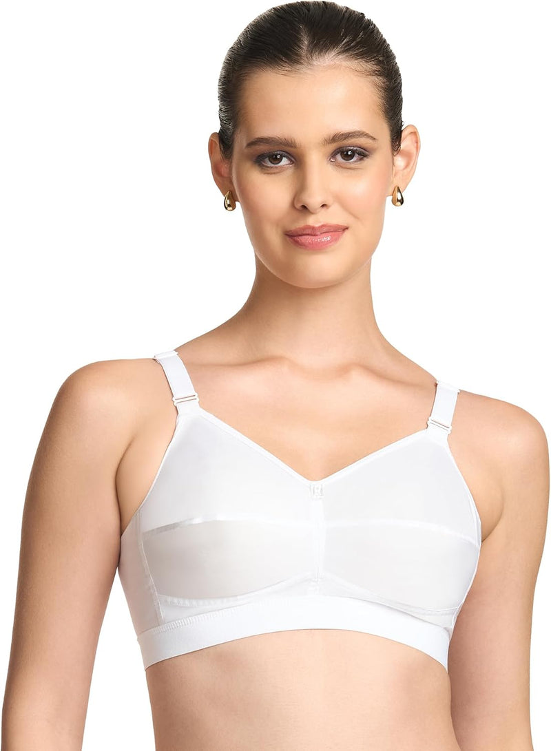 Women's Cotton Wire Free Casual Full Coverage Bra - WHITE