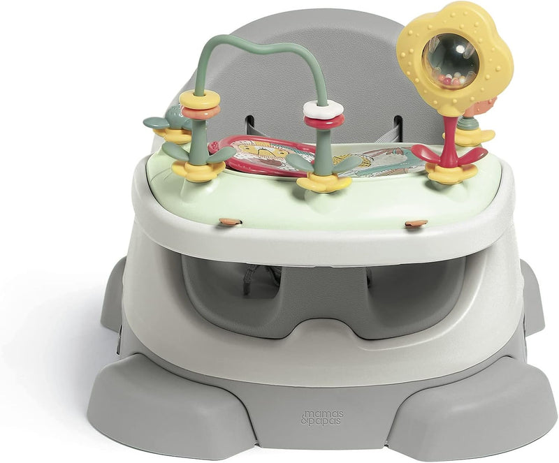 Mamas & Papas Baby Bug Booster Seat for Dining, Detachable Tray, Harness, Adjustable Seat and Non-Slip Feet - Pebble Grey