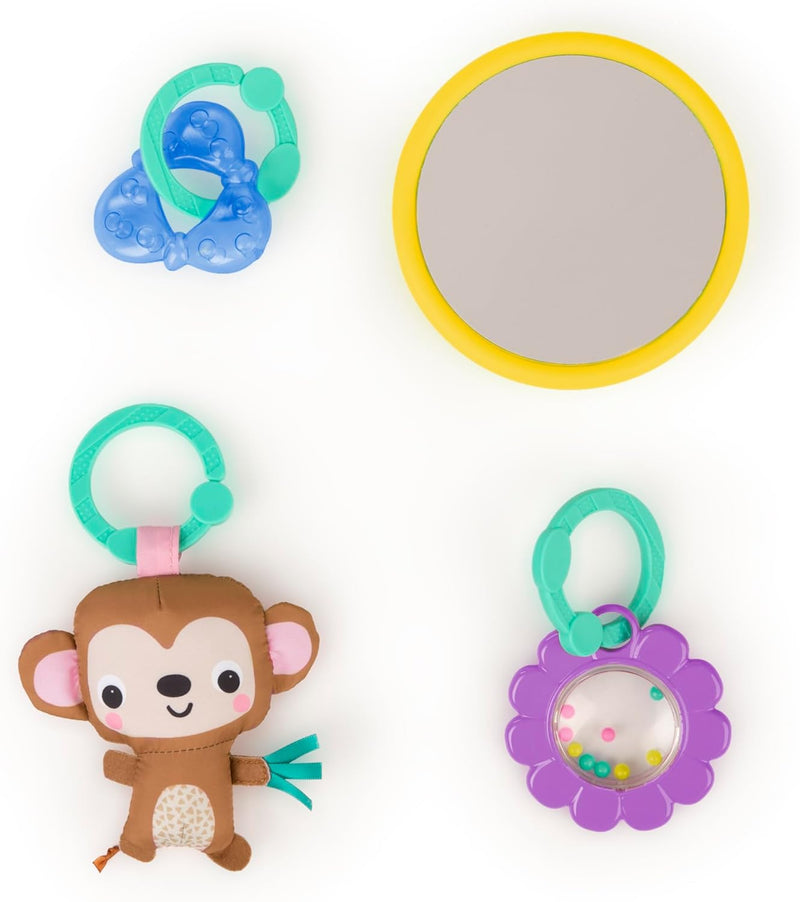 Bright Starts - Wild Wiggles FoldAway Activity Gym & Play Mat with Take-Along Toys, 0-12 months